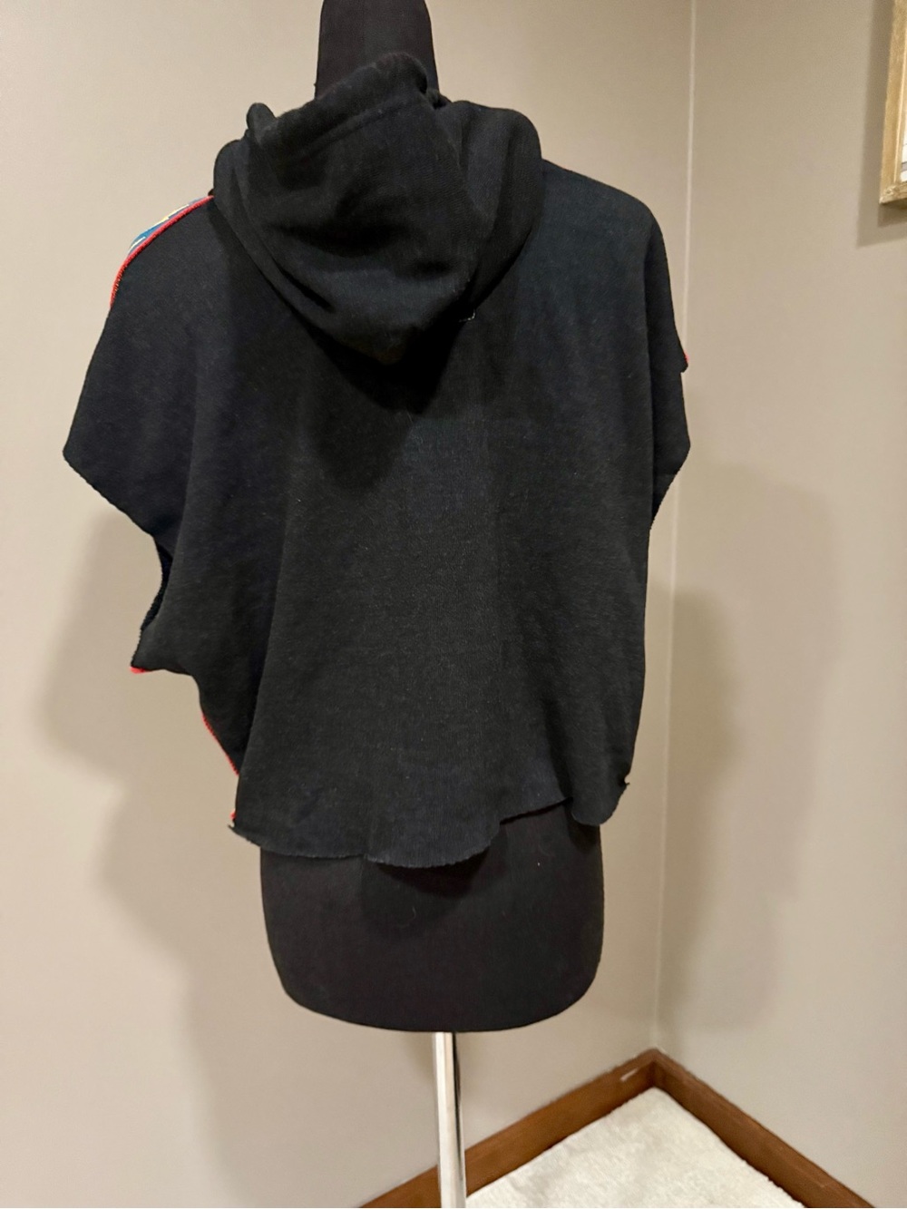 Aviator Nation Black Hoodie with Rainbow Stripe Accents - Picture 2 of 4